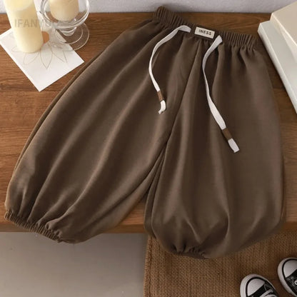 Kids Summer Jogger Pants for Boys and Girls, Solid Colors