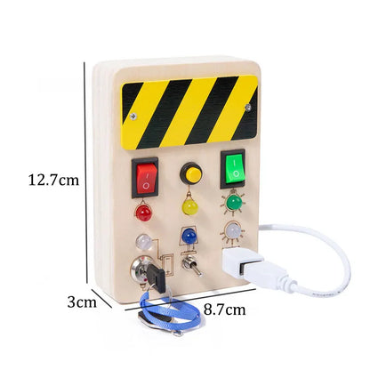 Montessori Busy Board for Children with LED Light Activities