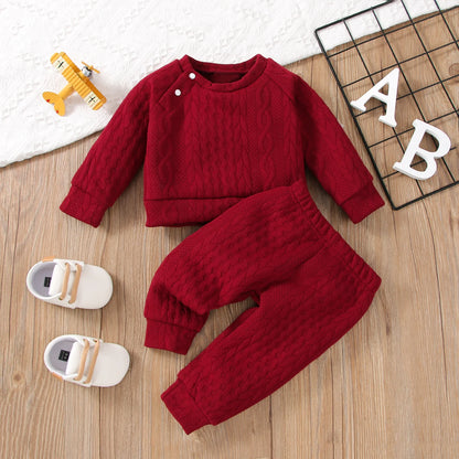 Newborn Unisex 2-Piece Long Sleeve Top and Pants Set