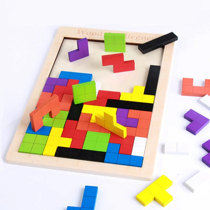 Wooden 3D Shape Puzzle for Kids - Educational Logic Game