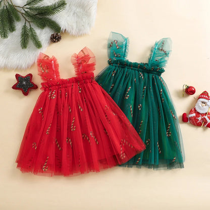 Toddler Christmas Tutu Dress for Baby Girls, Sizes 6M-4Y