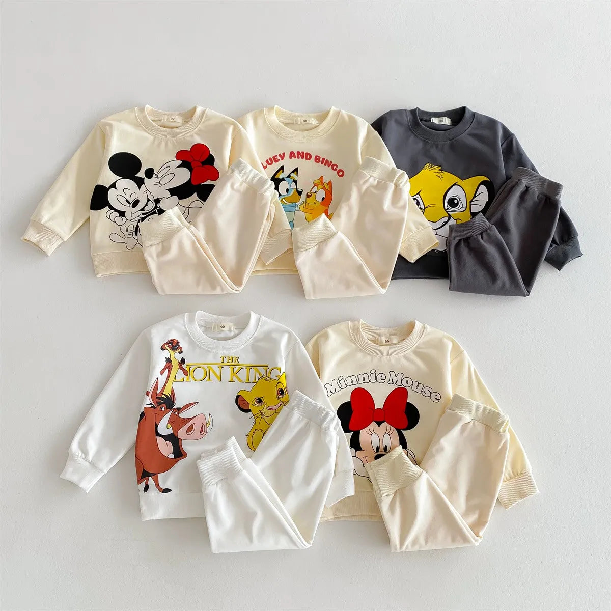Kids Cartoon Hoodie and Sweatpants Outfit Set, 2pc