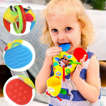 Baby Rattle Teether Toy with Music and Grip Training Giraffe