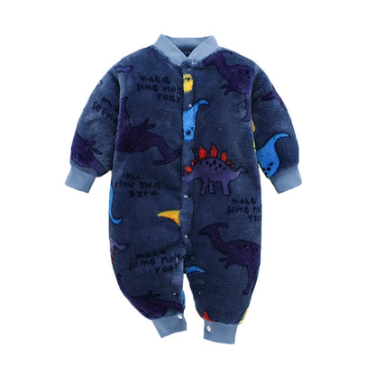 Soft Flannel Infant Jacket and Jumpsuit for Newborns 0-18 Months