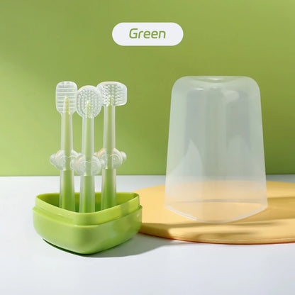 Silicone Baby Toothbrush and Tongue Cleaner with Storage Box