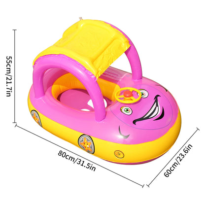 Car-Shaped Toddler Pool Float - Baby Swim Ring Toy