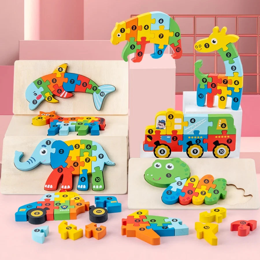 Wooden Standing Puzzle for Young Children and Babies