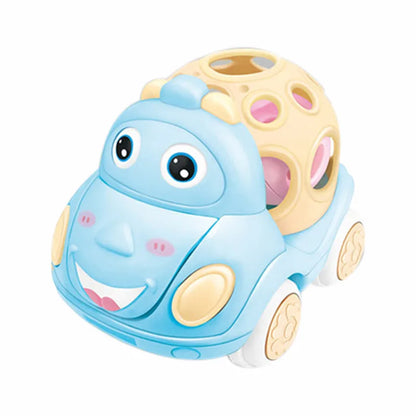 Soft Rubber Push and Go Cars for Infants 6-12 Months