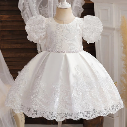 Floral Embroidery Lace Baby Dress for Girls 0-5T