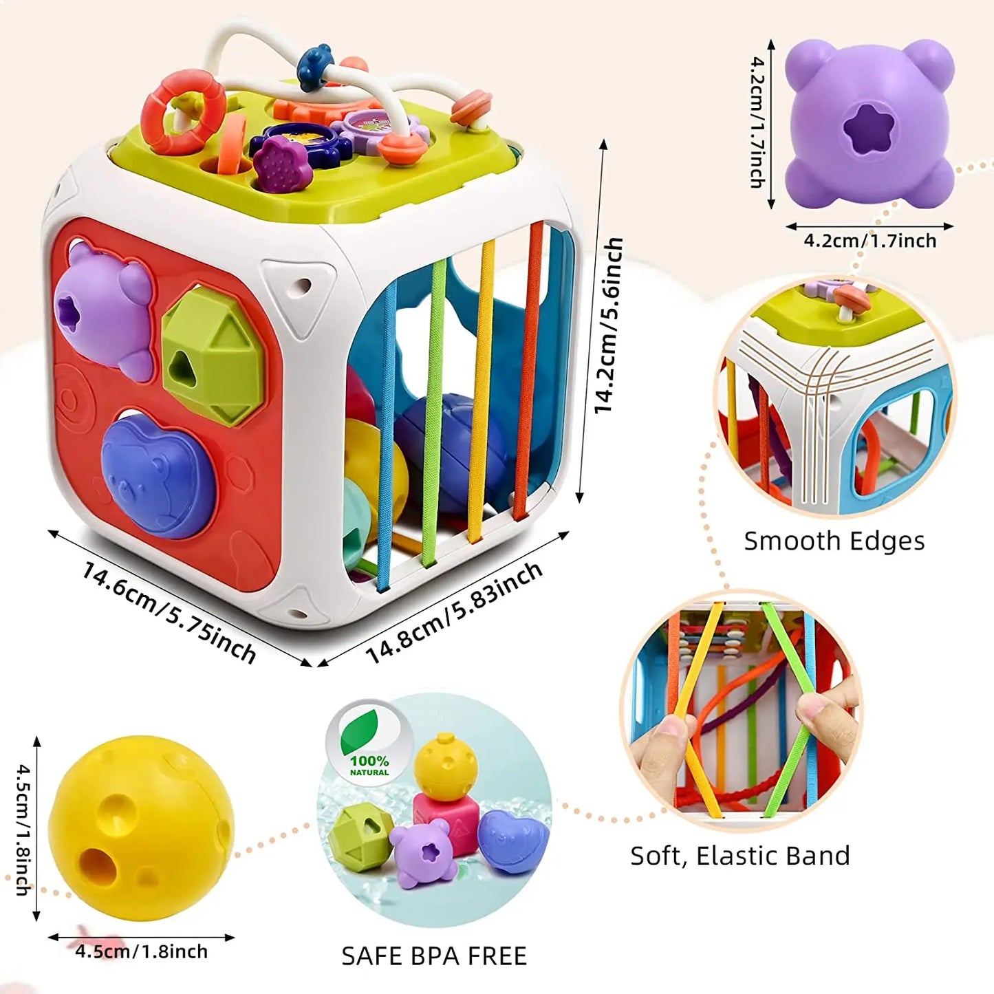 Montessori Shape Sorter Toy for Babies 0-3 Years