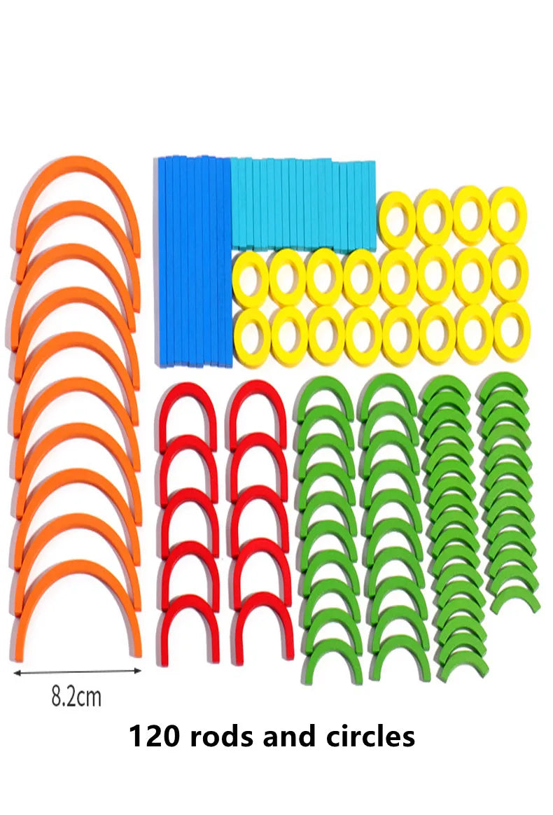 Wooden Sticks and Rings Puzzle for Early Childhood Learning
