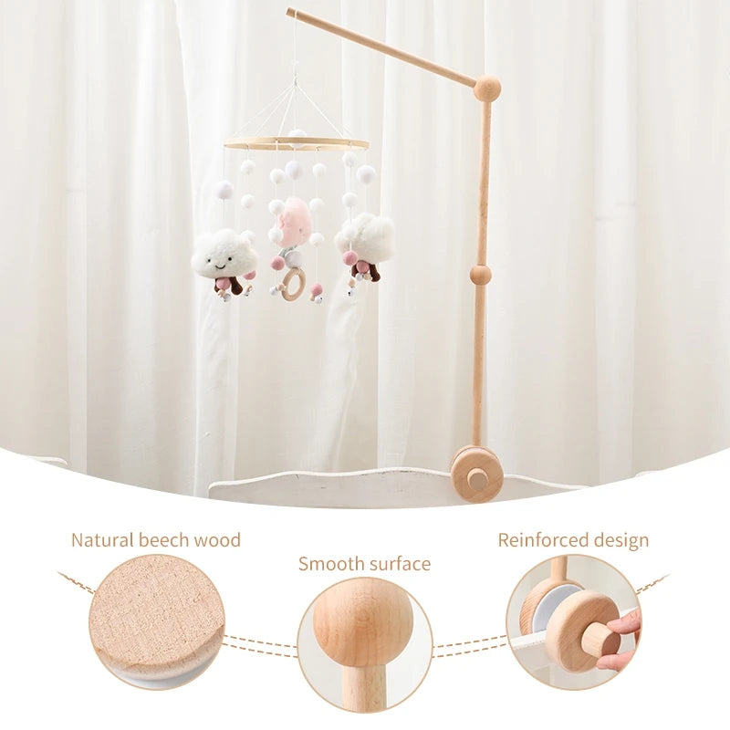 Forest Animal Crib Mobile Rattle Toy for Infants 0-12 Months