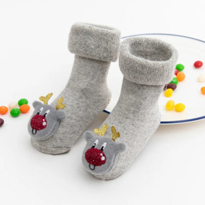 Non-slip Winter Socks for Newborns & Toddlers - Santa Design