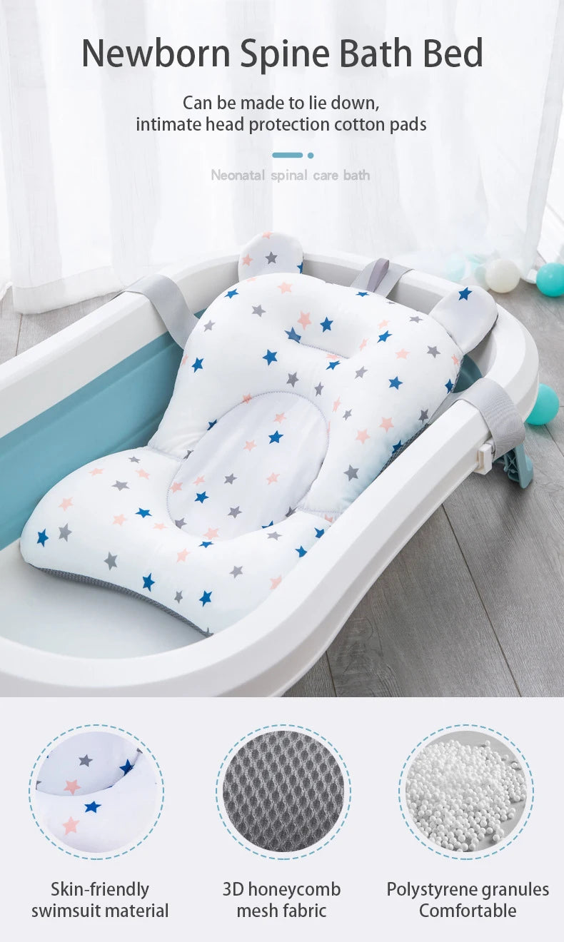 Foldable Baby Bath Support Seat - Adjustable Infant Cushion