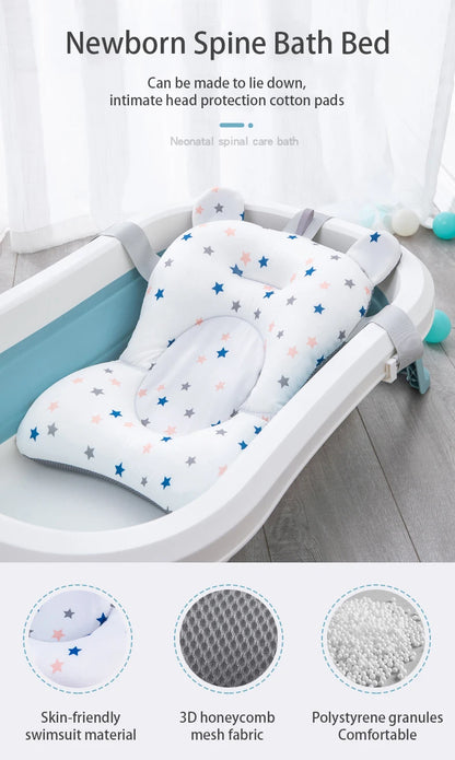 Foldable Baby Bath Support Seat - Adjustable Infant Cushion