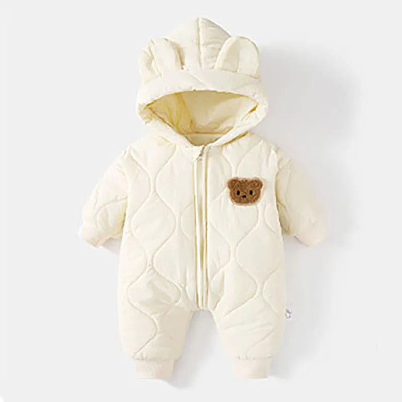 Warm Fur-Lined Winter Romper for Babies and Toddlers