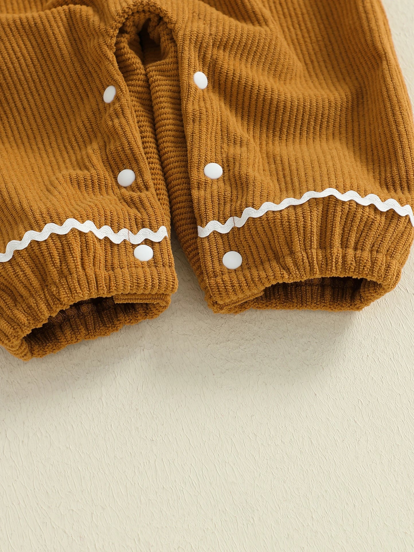Baby Boys Christmas Plaid Romper with Gingerbread Embroidery