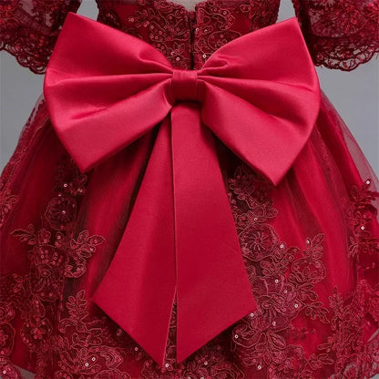 Toddler Girls Floral Embroidery Dress for Special Occasions