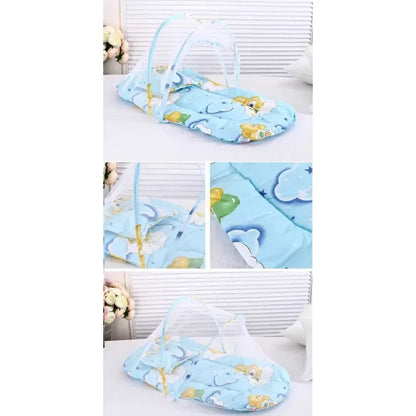 Foldable Baby Crib Mosquito Net with Cushions & Pillows