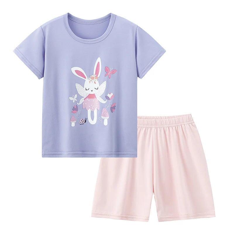 Kids' Summer Short Sleeve Shirt and Shorts Set for Play