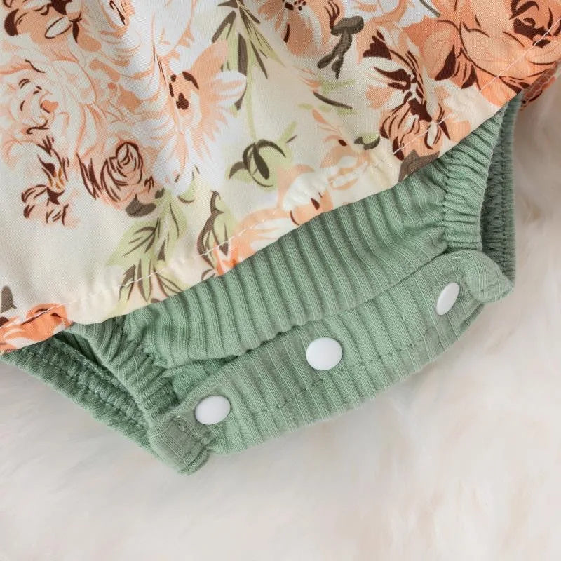 Cotton Striped Baby Girl Dress with Bowknot Headband