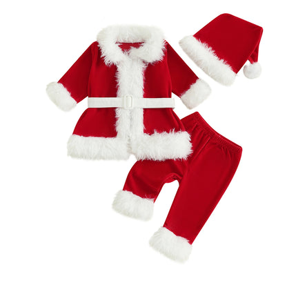 Kids Santa Costume Set for Christmas - Jacket, Pants, Hat