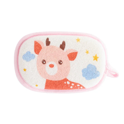 Cartoon Baby Bath Sponge and Scrubbing Towel for Newborns