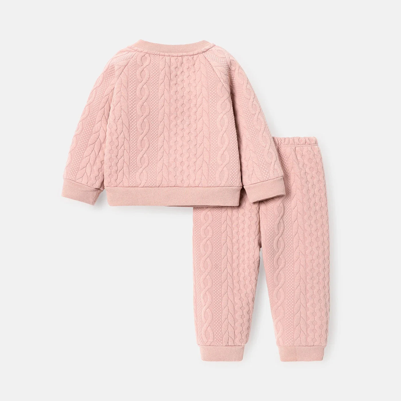 Baby Boy Cable Knit Sweatshirt & Pants Set - Soft & Cozy