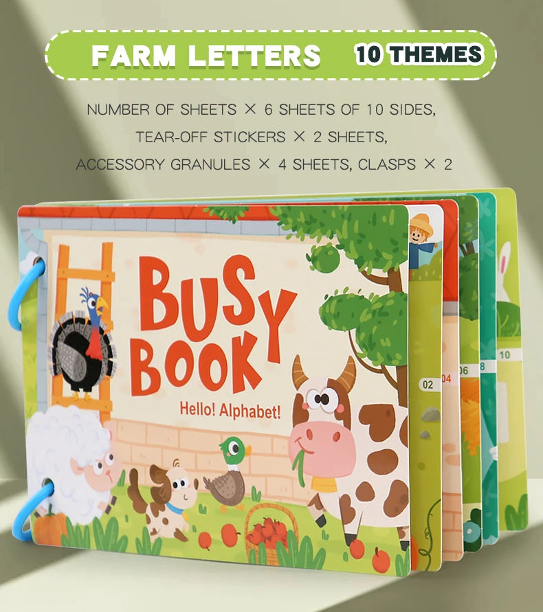 Montessori Busy Book for Early Learning in Children 1-3 Years
