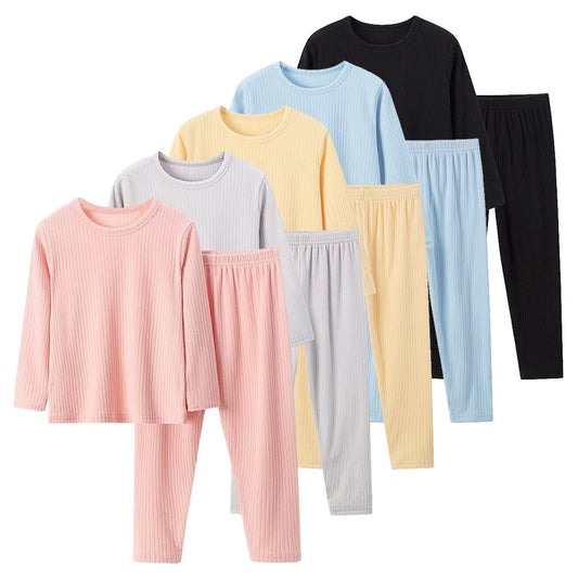 Children's 2-Piece Thermal Underwear Set for Fall/Winter