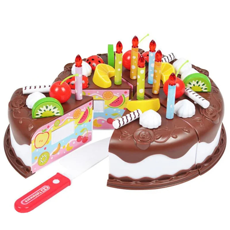 Kids' Pretend Play Kitchen Set with Cutting Food Toys