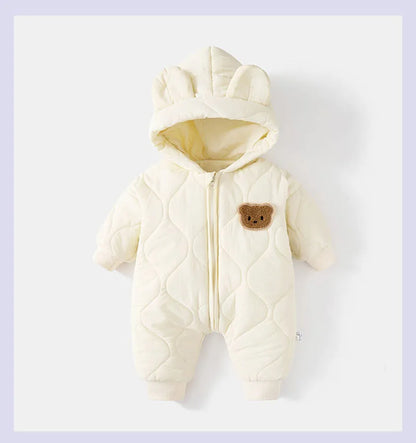 Warm Fur-Lined Winter Romper for Babies and Toddlers
