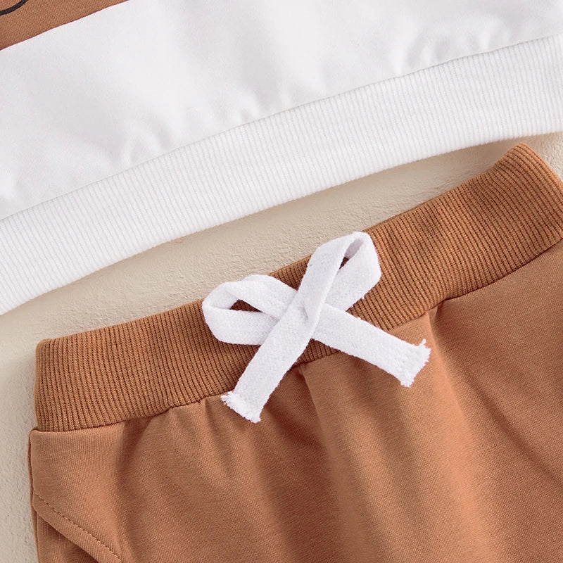 Baby Boys Contrast Color Sweatshirt and Sweatpants Set
