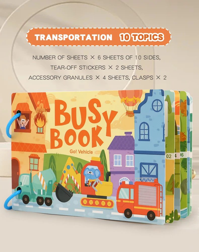 Montessori Busy Book for Early Learning in Children 1-3 Years