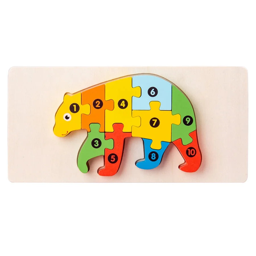 Wooden Standing Puzzle for Young Children and Babies