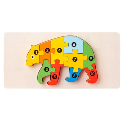 Wooden Standing Puzzle for Young Children and Babies