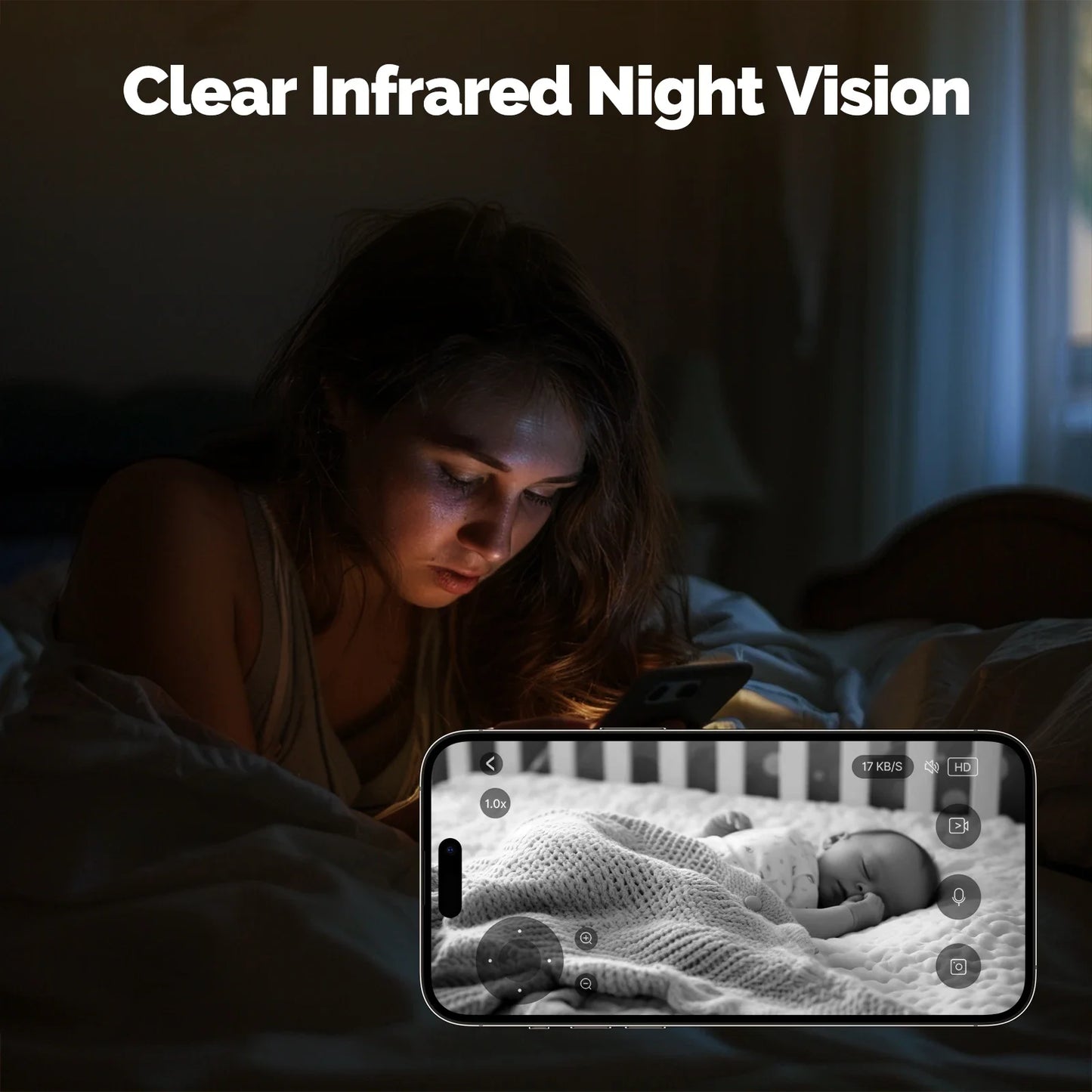 4MP WiFi Indoor Pan/Tilt Security Camera with Night Vision