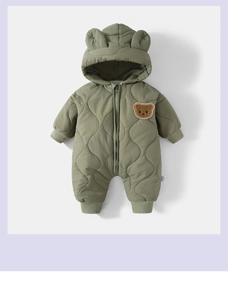Warm Fur-Lined Winter Romper for Babies and Toddlers