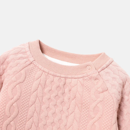 Baby Boy Cable Knit Sweatshirt & Pants Set - Soft & Cozy