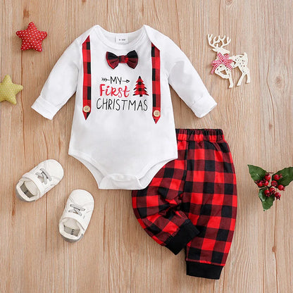 Newborn Long Sleeve Triangle Jumpsuit and Pants Set for Boys and Girls
