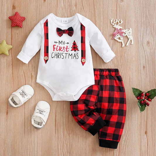 Newborn Long Sleeve Triangle Jumpsuit and Pants Set for Boys and Girls