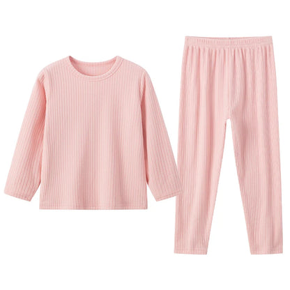 Children's 2-Piece Thermal Underwear Set for Fall/Winter