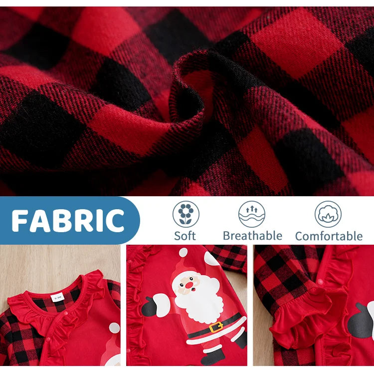 Santa Claus Print Baby Jumpsuit for Newborns and Toddlers