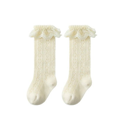 Cute Toddler Knee High Lace Bow Socks for Summer 0-3Y
