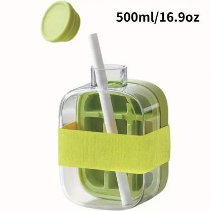 2-in-1 Ice Cube Bottle with Easy Press Release Tray