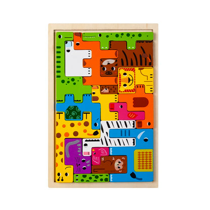 Animal Transportation Wooden Puzzle for Kids