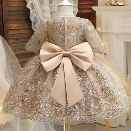 Toddler Girls Floral Embroidery Dress for Special Occasions