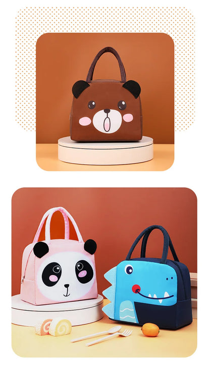 Cartoon Kinder Lunch Bag Wärmedämmung Aluminiumfolie Hochwertiges wasserdichtes Oxford-Gewebe Tragbare Lunch Bags Tote Neu