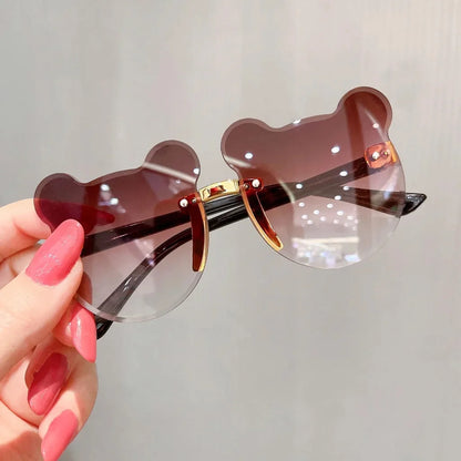 Cute Bear Ears Rimless Sunglasses for Kids
