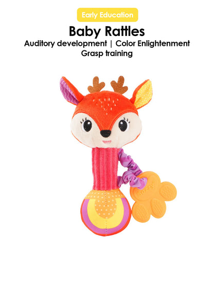 Interactive Plush Rattle Toy for Soothing Baby Gums